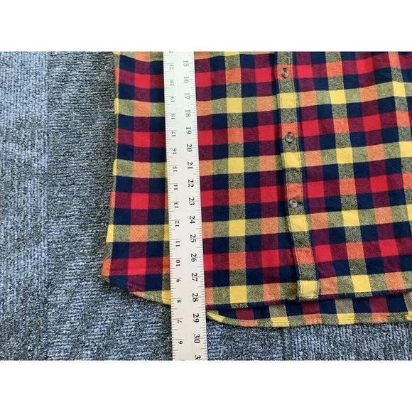 Fjallraven Flannel Shirt Mens Large Red Plaid Skog Slim Fit Long Sleeve Outdoor - Picture 10 of 10